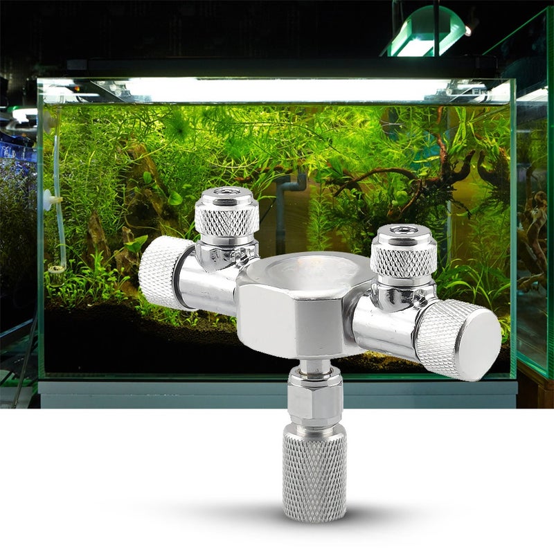 Aquarium Tank CO2 Splitter Regulator Distributor Needle Fine Adjusting Valve for CO2 Regulator with 2 Way Outlets - Image 1