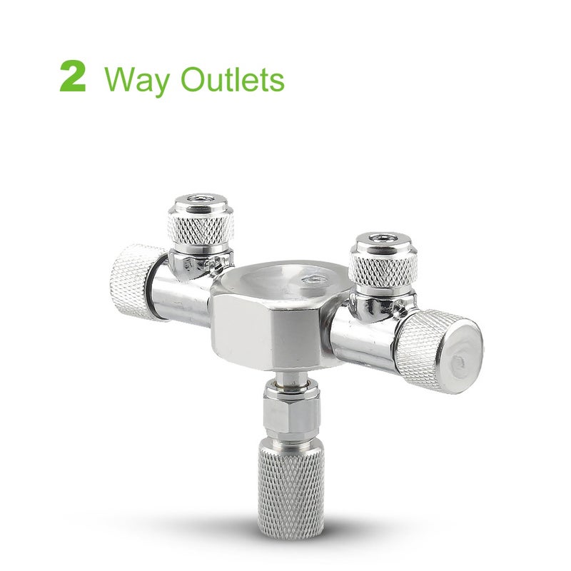 Aquarium Tank CO2 Splitter Regulator Distributor Needle Fine Adjusting Valve for CO2 Regulator with 2 Way Outlets - Image 4