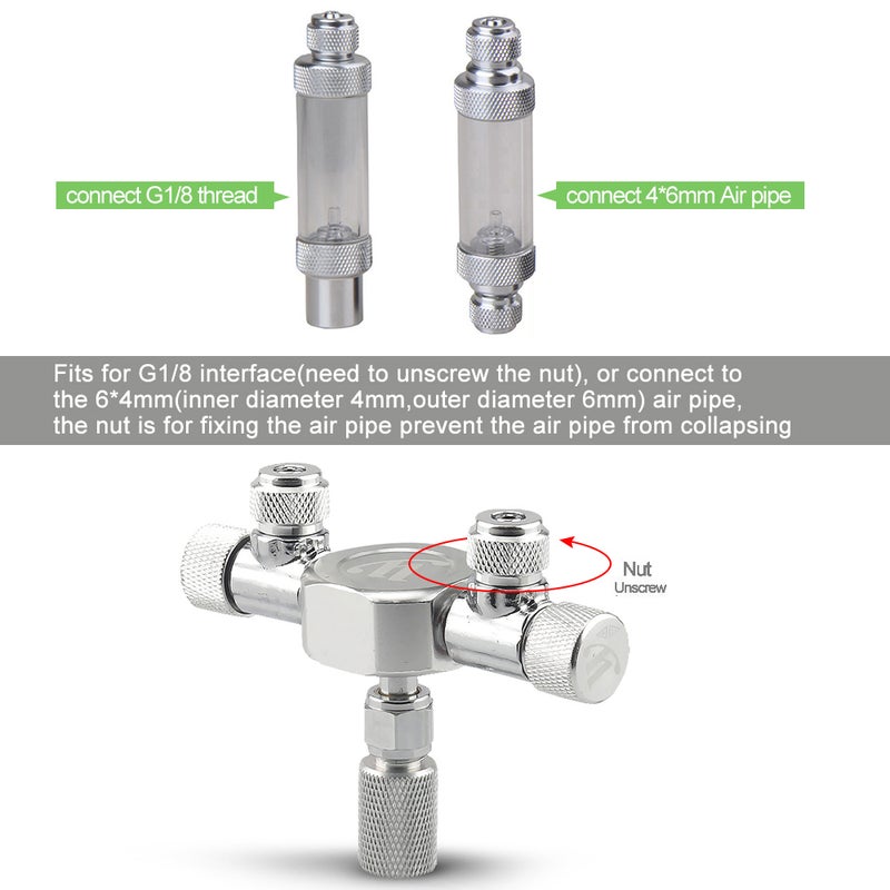 Aquarium Tank CO2 Splitter Regulator Distributor Needle Fine Adjusting Valve for CO2 Regulator with 2 Way Outlets - Image 3
