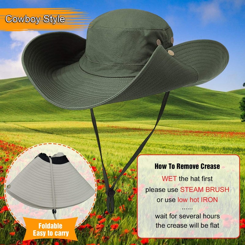 HUAMULAN Men 6" Wide Brim Sun Hat Women Unisex Bucket Fishing Hats for Hiking Beach Safari Garden Lawn Yard Work Kayaking - Image 5
