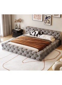 Bed and Mattress Home Cloud Cradle Tufted Upholstered Super King Size ( 200 X 200 ) Light Brown Chocolate Color Bed 