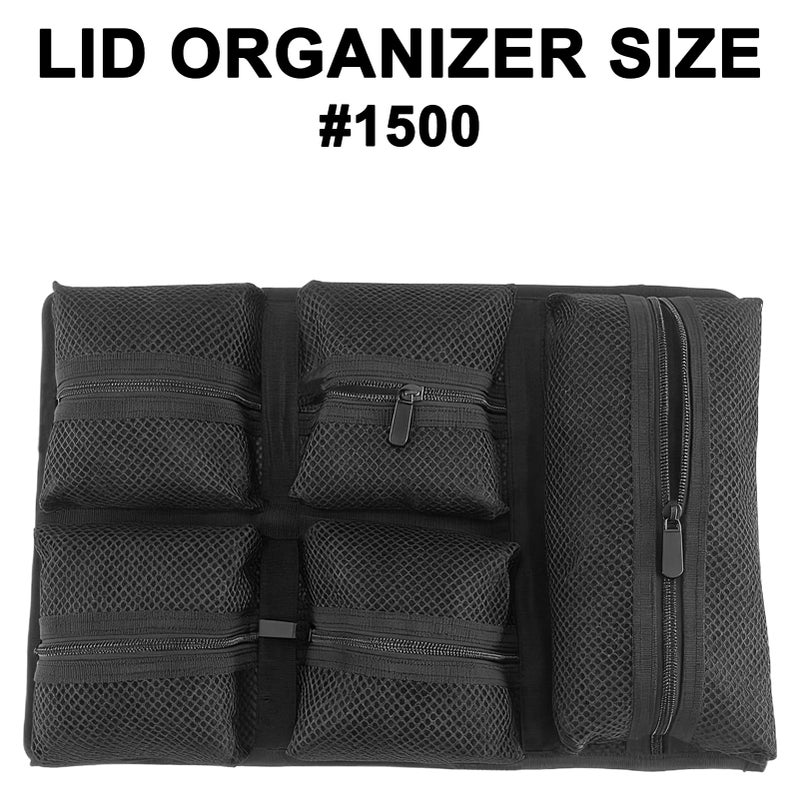 LAFENLIN UPGRADED Lid Organizer for Pelican 1500 Case [Max Space, Secure Gear] - 5-Pocket Mesh Panel for Photographers, Divers & Tactical Pros, Includes Screws & Hook and Loop, No More Loose Tools - Image 2