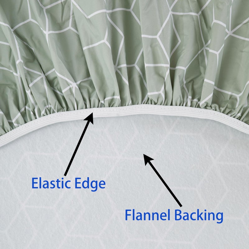Walrus Round Vinyl Fitted Tablecloth with Flannel Backing Elastic Edge Design Table Cover Waterproof Oil-Proof PVC Table Cloth Stain-Resistant Best for 37"-44" Round - Image 5
