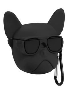 Cute Soft Silicone Protective Case Cover Compatible with AirPods Pro, Unique Cartoon Design (Black Bulldog), Stylish and Stylish Protection for Your Device