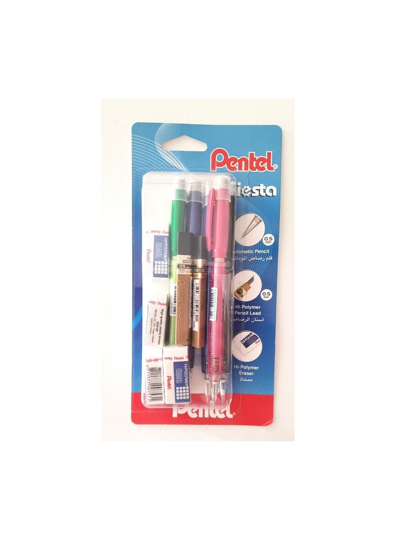 Fiesta Mechanical Pencil, Lead And Eraser Set OF 11-Piece