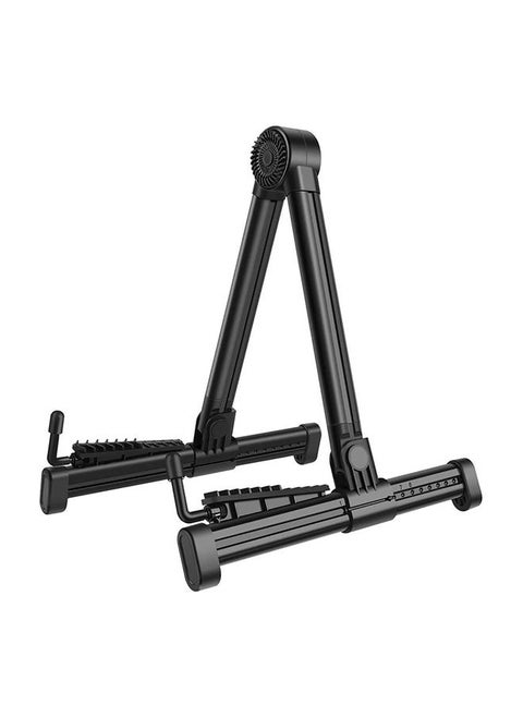 Black A Frame Guitar Stand with Silicone Pad Foldable Stable ABS Folk Guitar Bracket Rack for Home Classroom
