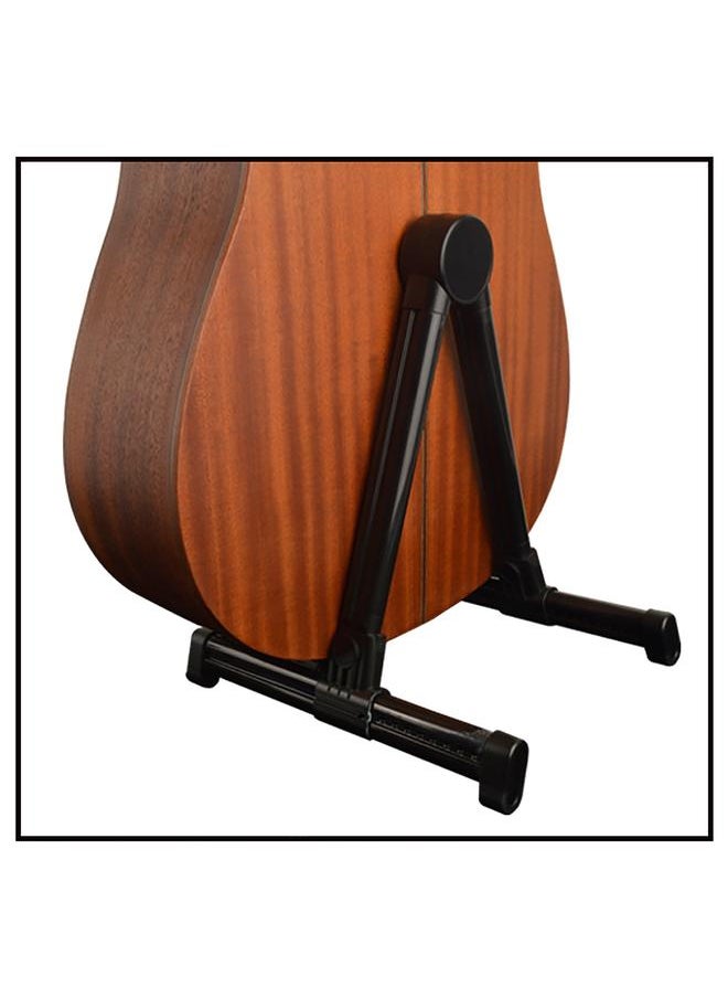 Black A Frame Guitar Stand with Silicone Pad Foldable Stable ABS Folk Guitar Bracket Rack for Home Classroom