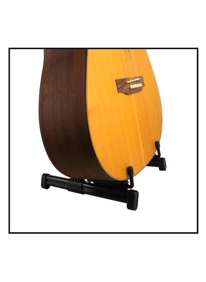 Black A Frame Guitar Stand with Silicone Pad Foldable Stable ABS Folk Guitar Bracket Rack for Home Classroom