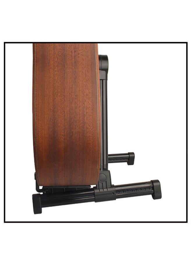 Black A Frame Guitar Stand with Silicone Pad Foldable Stable ABS Folk Guitar Bracket Rack for Home Classroom