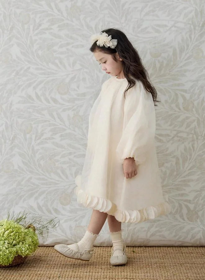 Take Two  Girls Beige Balloon Sleeve A-Line Dress for Women | Best Price UAE