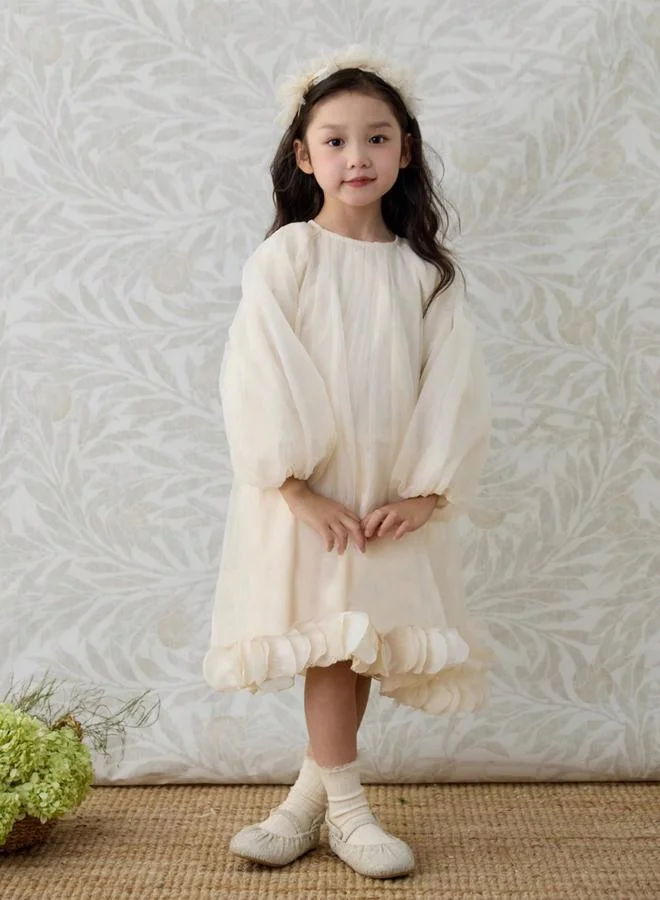 Take Two  Girls Beige Balloon Sleeve A-Line Dress for Women | Best Price UAE