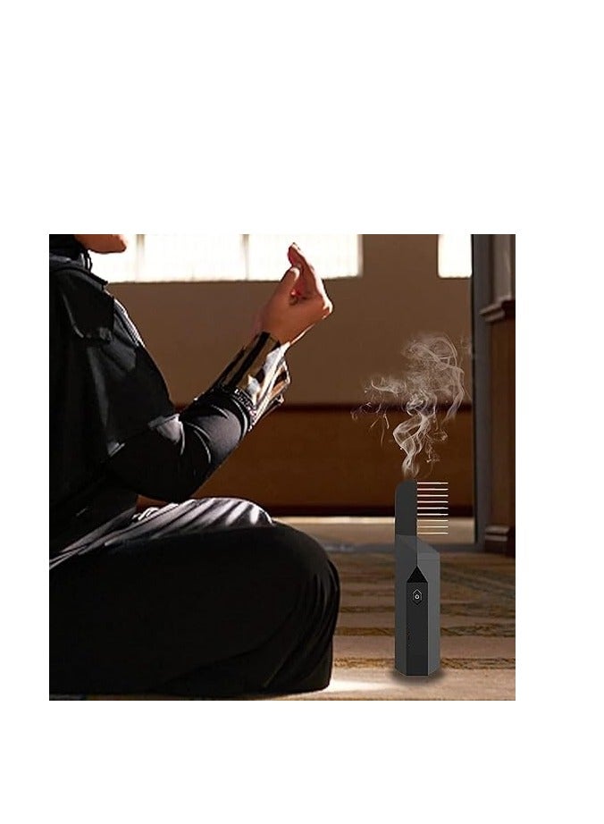 Portable USB Multi-Use Incense Burner for Hair Steamer and Home Steamer, Islamic Arabic Design, Rechargeable - Image 5