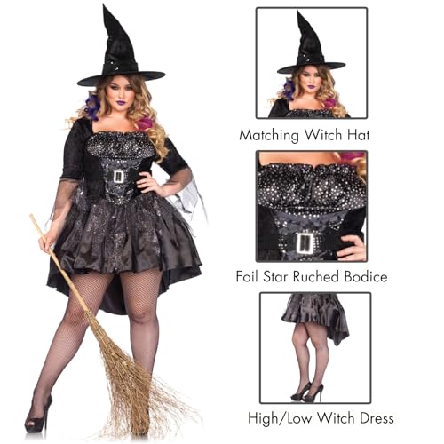 Leg Avenue Womens Plus Size Black Magic Witch Costume, 3X-4X, Black - Image 3
