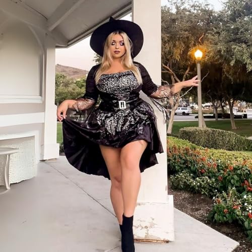 Leg Avenue Womens Plus Size Black Magic Witch Costume, 3X-4X, Black - Image 5