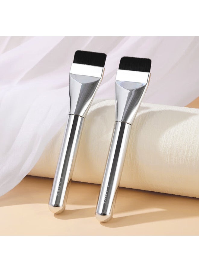 Lades Flat-top Single Foundation Brush, Makeup Tool, Silver