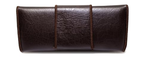 Calabria حافظة نظارات ناعمة من الجلد الصناعي تعلق على الحزام أفقية بني 6.5"x3"x1" إنش - Image 4