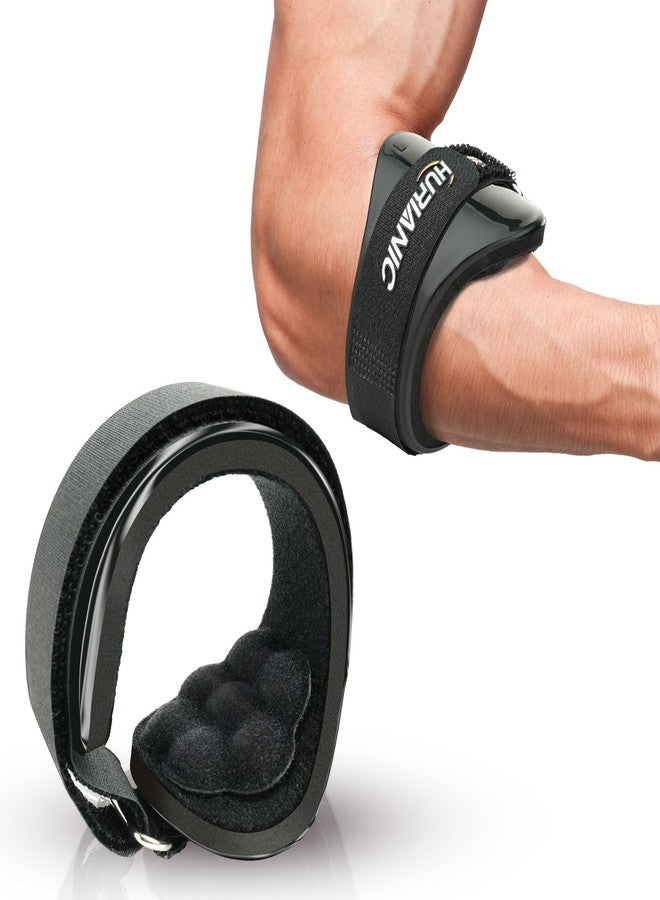 HURIANIC Tennis Elbow Brace for Men & Women, Elbow Strap Support for Tendonitis and Golfers Elbow Pain Relief, Counterforce Forearm Brace Band with Pad Black - Image 1