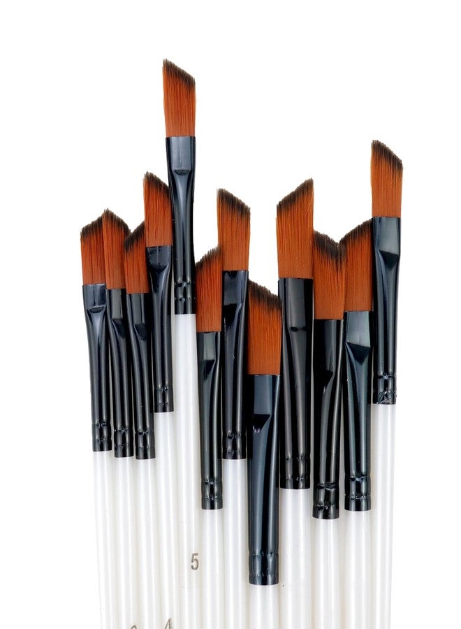 Antrader Angular Paint Brushes for Acrylic Painting,12Pcs Artist Filbert Paint Brushes Set Paint Brushes for Watercolor Painting Brush Set Artist Professional Painting Kits with Synthetic Nylon Tips - Image 4