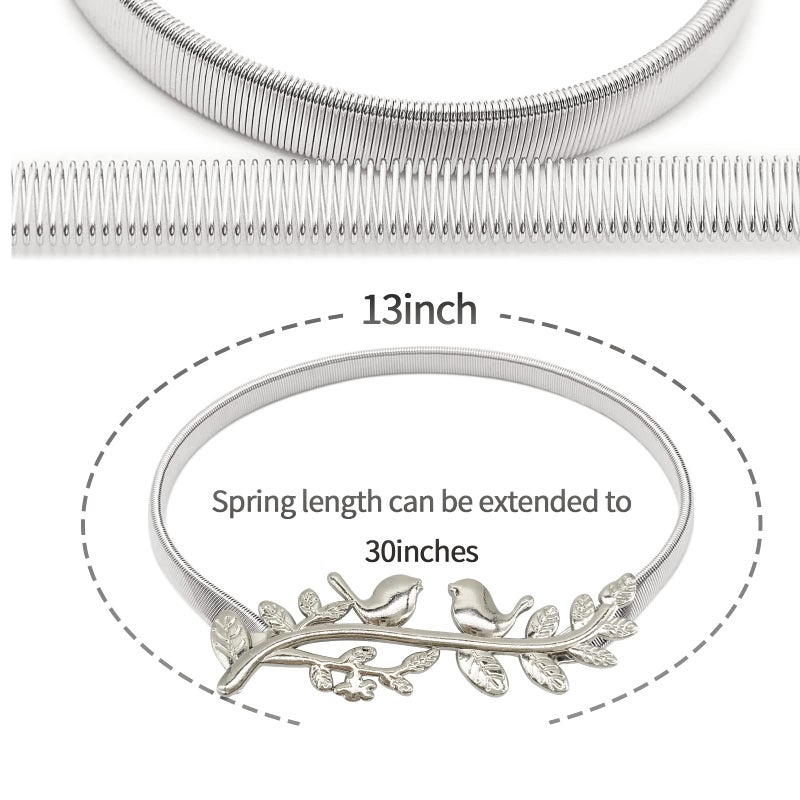 LLPMutu 4Pack Curtain Tiebacks Aluminum Alloy Spring Design Curtain Holdback Leaf Carving Design Curtain Ties for Drapes Curtain Ties Backs Curtain Modern Style Curtain Holdback Decor (Silver Bird) - Image 3