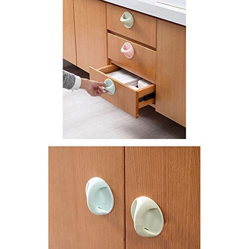 APURK Self Adhesive Door Handles Stick Plastic Handles Pull knob Door Handles Pull for Sliding Door Drawer Multicolor 2PCs - Image 5