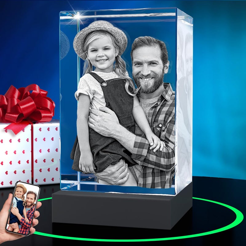 Artpix 3D Premium Crystal Photo Higports for Women زوجة MEN MOM DAD HER HES GREAT FELLICHED MISTED مع صورتك الخاصة - Image 1