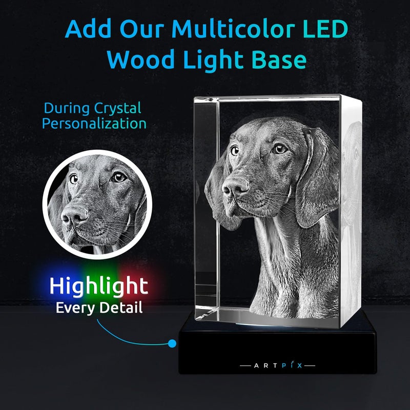 Artpix 3D Premium Crystal Photo Higports for Women زوجة MEN MOM DAD HER HES GREAT FELLICHED MISTED مع صورتك الخاصة - Image 3