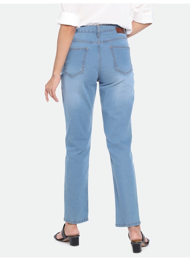 Dennis Lingo - Indigo High Rise Slim Fit Jeans for Women - Stretch Denim - Image 1