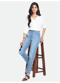 Dennis Lingo Indigo High Rise Slim Fit Jeans for Women - Stretch Denim  - Image 1