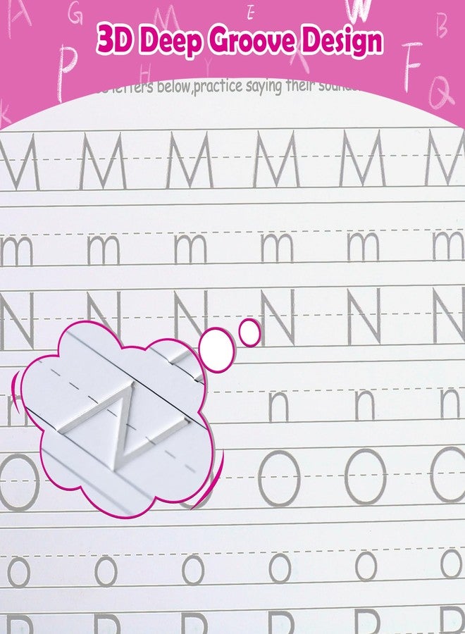 VETWORX 6 Pack Large Grooved Handwriting Copybooks,10.2 x 7.4 In Magic Writing Practice Workbooks with Pens,Reusable Alphabet,Numbers Tracing Books for Kids 3-8,Kindergarten Preschool Learning Activities - Image 5