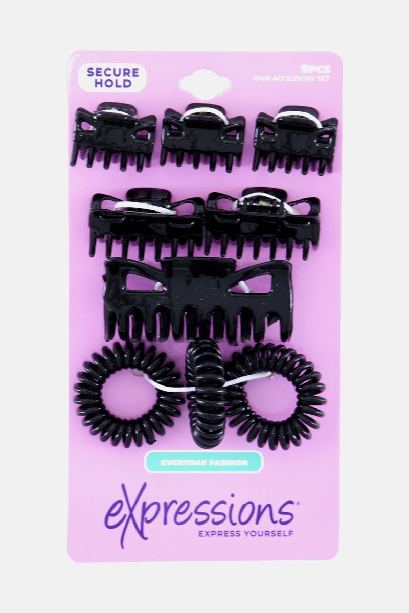 Expressions Women 9 Piece Hair Clips And Coils Set, Assorted - Image 1