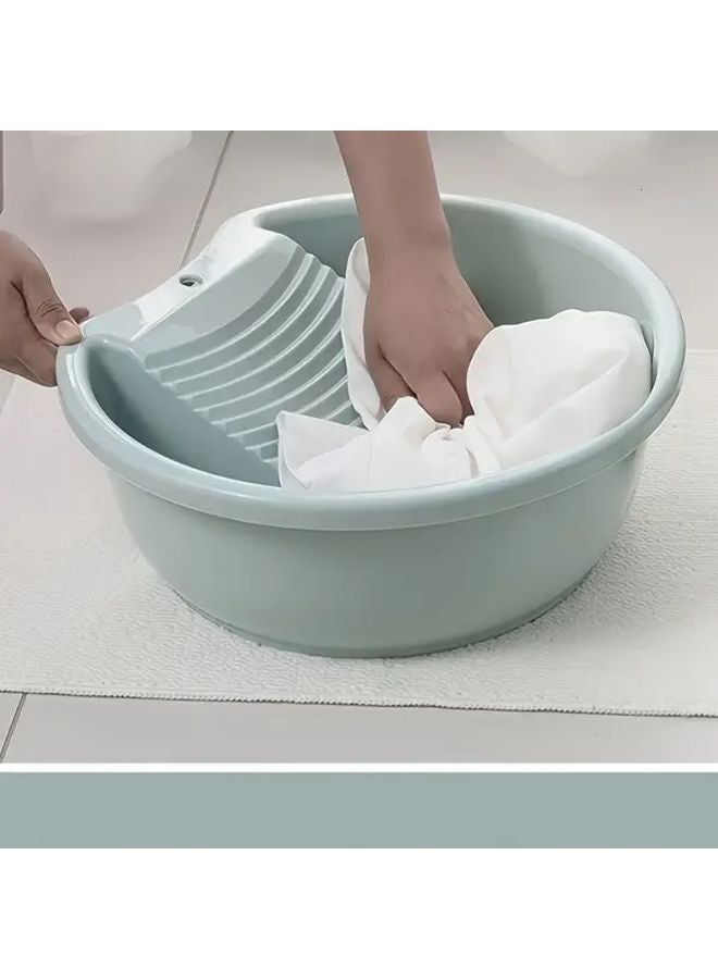 حوض غسيل أخضر محمول مزود بلوحة غسيل مدمجة للمنزل والتخييم والسفر - Image 3