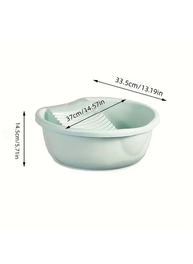 حوض غسيل أخضر محمول مزود بلوحة غسيل مدمجة للمنزل والتخييم والسفر - Image 4