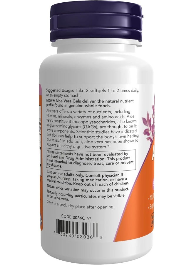 now Aloe Vera 5000Mg, 100  Soft Gels - Image 3