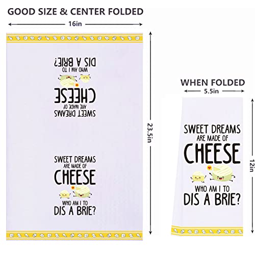 LXOMILL Funny Cheese Kitchen Towels, Punny Cheese Baskets, Cute Decorative Dish Towels Sets - Image 2