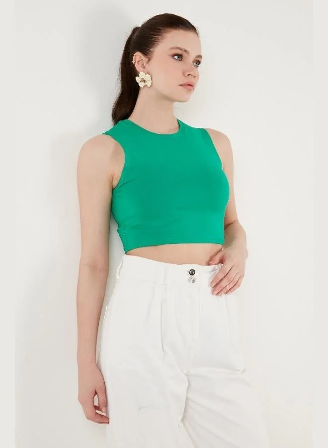 ليلا ليلا تانك توب قطن بياقة دائرية وقصة ضيقة للنساء