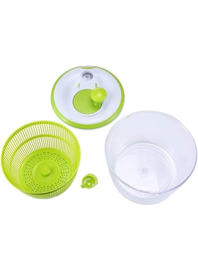 My souq Manual Salad Spinner & Vegetable Dryer with Ergonomic Handle & Large Capacity - Green/White (25x16 cm) - Image 3