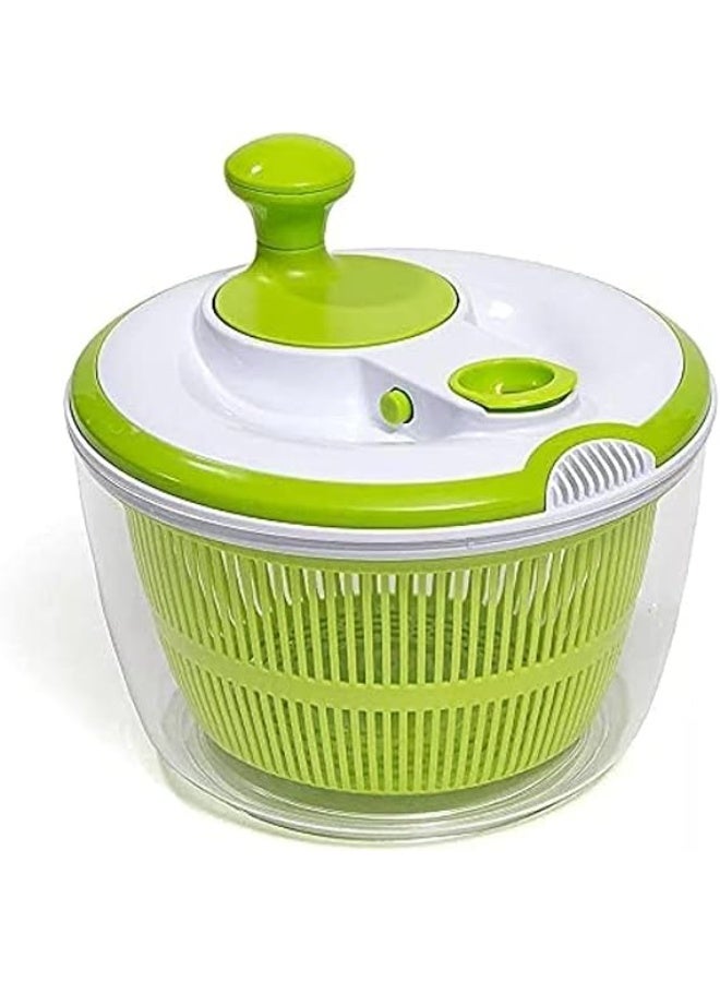 My souq Manual Salad Spinner & Vegetable Dryer with Ergonomic Handle & Large Capacity - Green/White (25x16 cm) - Image 5