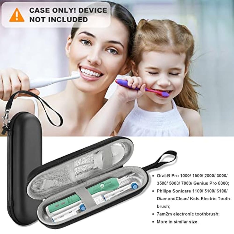 ProCase Hard Travel Case for Oral-B Pro 1000 8000/ Philips Sonicare 5100 6100 Electric Toothbrush, Carrying Case Holder Container for Battery Toothbrush, Mesh Pocket for Accessories –Black - Image 2