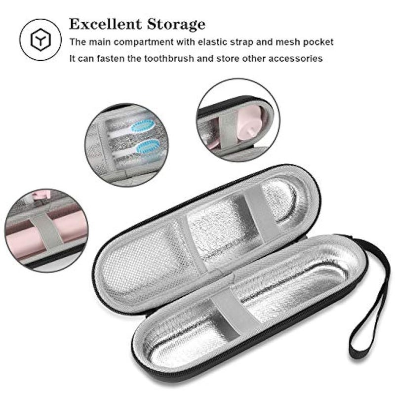 ProCase Hard Travel Case for Oral-B Pro 1000 8000/ Philips Sonicare 5100 6100 Electric Toothbrush, Carrying Case Holder Container for Battery Toothbrush, Mesh Pocket for Accessories –Black - Image 5