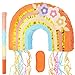 WERNNSAI Rainbow Pinata Rainbow Pull String Pinata with Bundle with Blindfold and Bat for Girls Kids Piata Boho Theme Birthday Party Decoration Game for Baby Shower Carnival Summer Party Supplies - Image 2