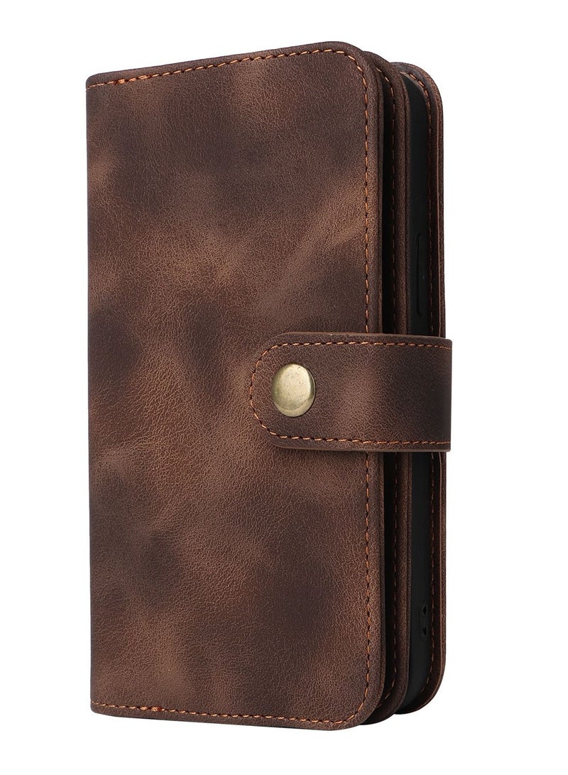 Suteni Flip Cover Card Slots Leather Phone Case for Samsung - Image 1