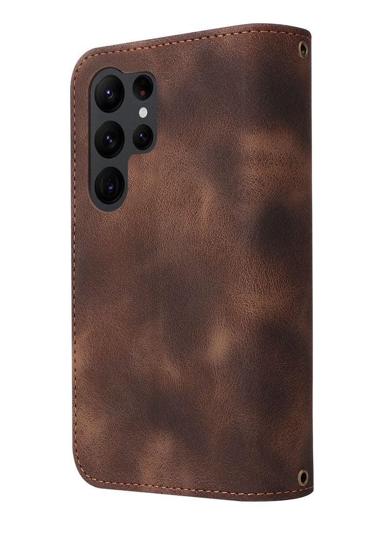 Suteni Flip Cover Card Slots Leather Phone Case for Samsung - Image 2