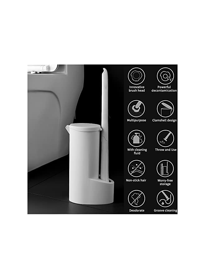 SKY-TOUCH Disposable Toilet Bowl Cleaning Brush Disposable Brush Head With 16 Refills Dissolving Wands Replacement Sponge Brush Heads Soft Toilet Cleaner Brush For Bathroom Toilet Cleaning - Image 2