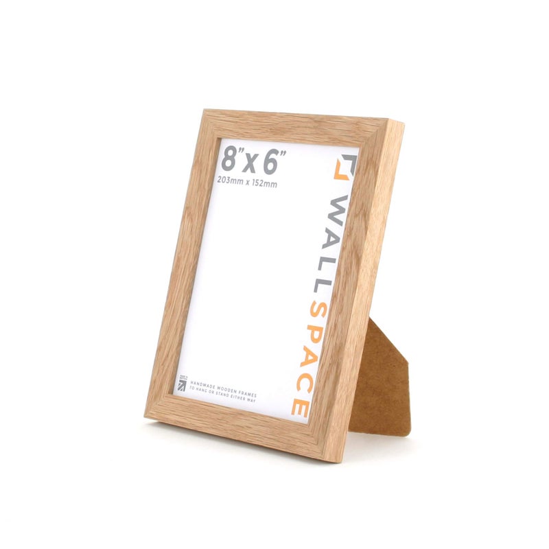 Wall Space 8x6 Oak Frame  Light Oak 8x6 Photo Frames  SOLID OAK Picture Frames 6x8  8 x 6 Inch Oak Photo Frame  Wooden 8x6 Photo Frames with REAL GLASS  8x6 Wooden Frame  8x6 Frame  6x8 Frame