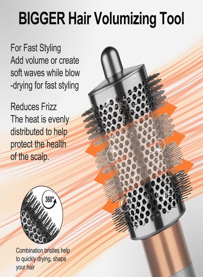 PUREGUST Upgraded Large Round Brush Attachment for Dyson Air wrap Jumbo Bigger Oval Round Volumizing Brush for Dyson Airwrap Accessories, Gray - Image 3