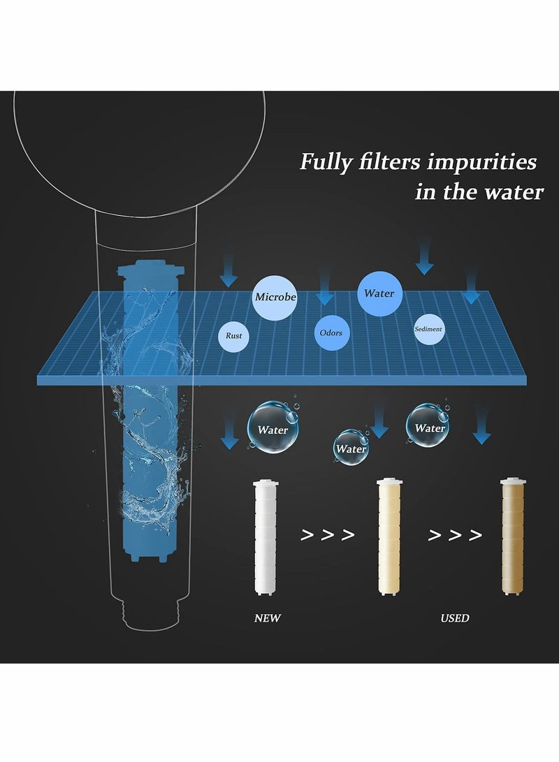 Hand Shower, High Pressure Shower Head with ON/OFF Switch Filtered Water Saving Sprinkler for Dry Skin and Hair Only Clear Black Silver - Image 2