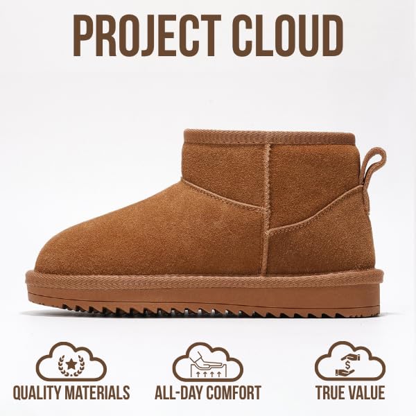 Project Cloud Genuine Leather Girls Boots – Lightweight & Cozy Fur Ankle Boots with Memory Foam – Non Slip Kids Boots for Girls & Boys, Perfect for Fall and Everyday Wear (Julia, CHSTNUT, 1) - Image 3