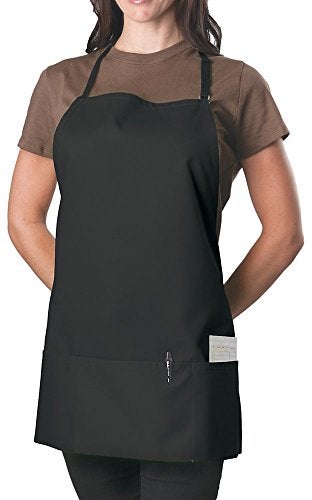 KNG Black 3 Pocket Adjustable Bib Apron for Men and Women - Image 3