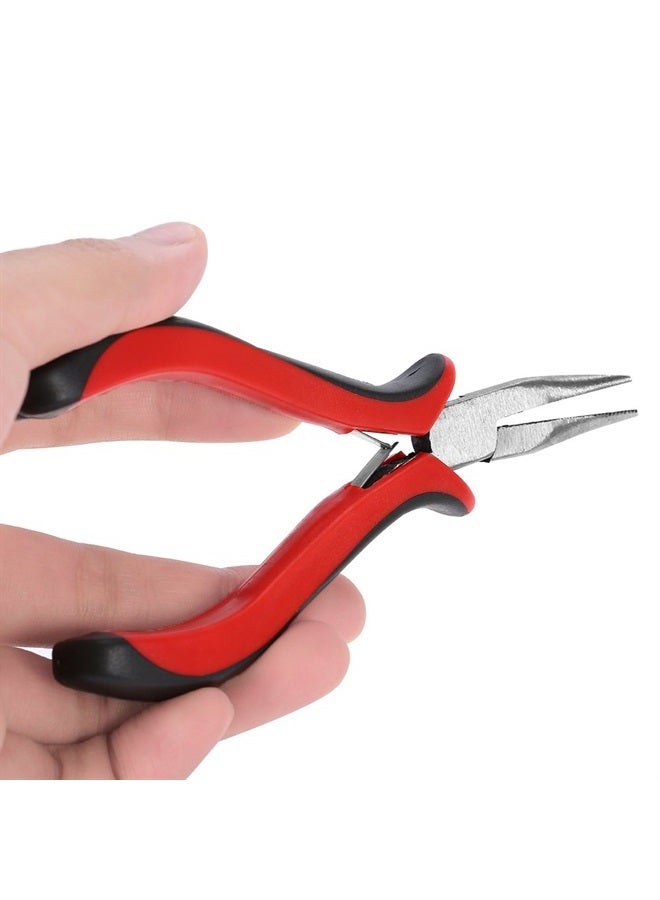 Funyn 1 Set Hair Extension Tool Kit Plier Hook Pulling Needle 200Pc or so Micro Silicone Link Rings Beads for Professional Hair Styling Tools Accessory (Dark Brown) - Image 4