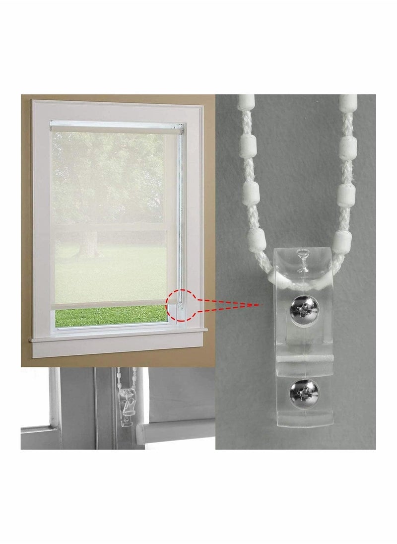 Generic Clear Roller Blind Clip with Screws, Plastic Pillars for Vertical Roman Roller Blinds Ball Chain Cord Control Blind Safety Clip for Cord Child  - Image 3